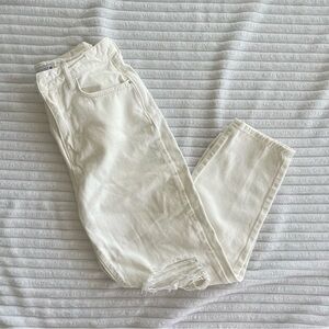 White Zara Distressed Mom Jeans
